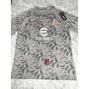 Puma AC Milan Pre Match Training Soccer Jersey Gray 782388-13 Men's Large NEW